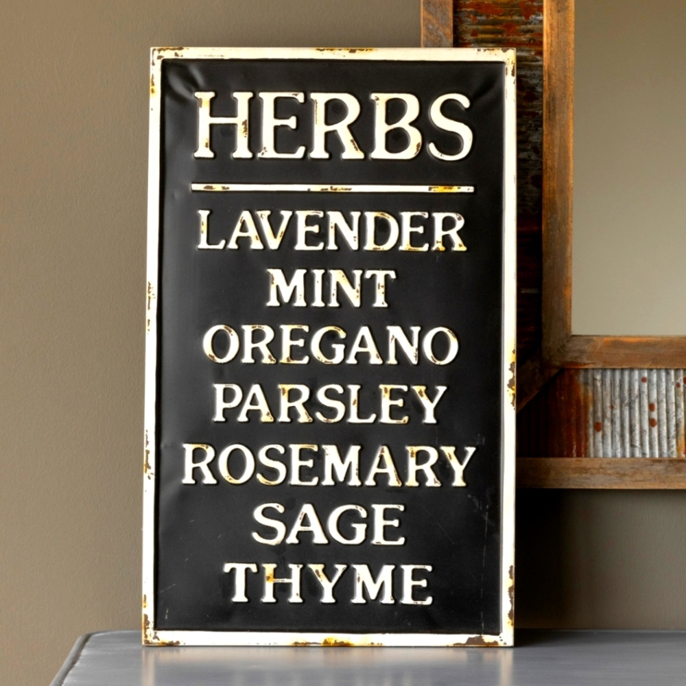 Metal Herbs Sign